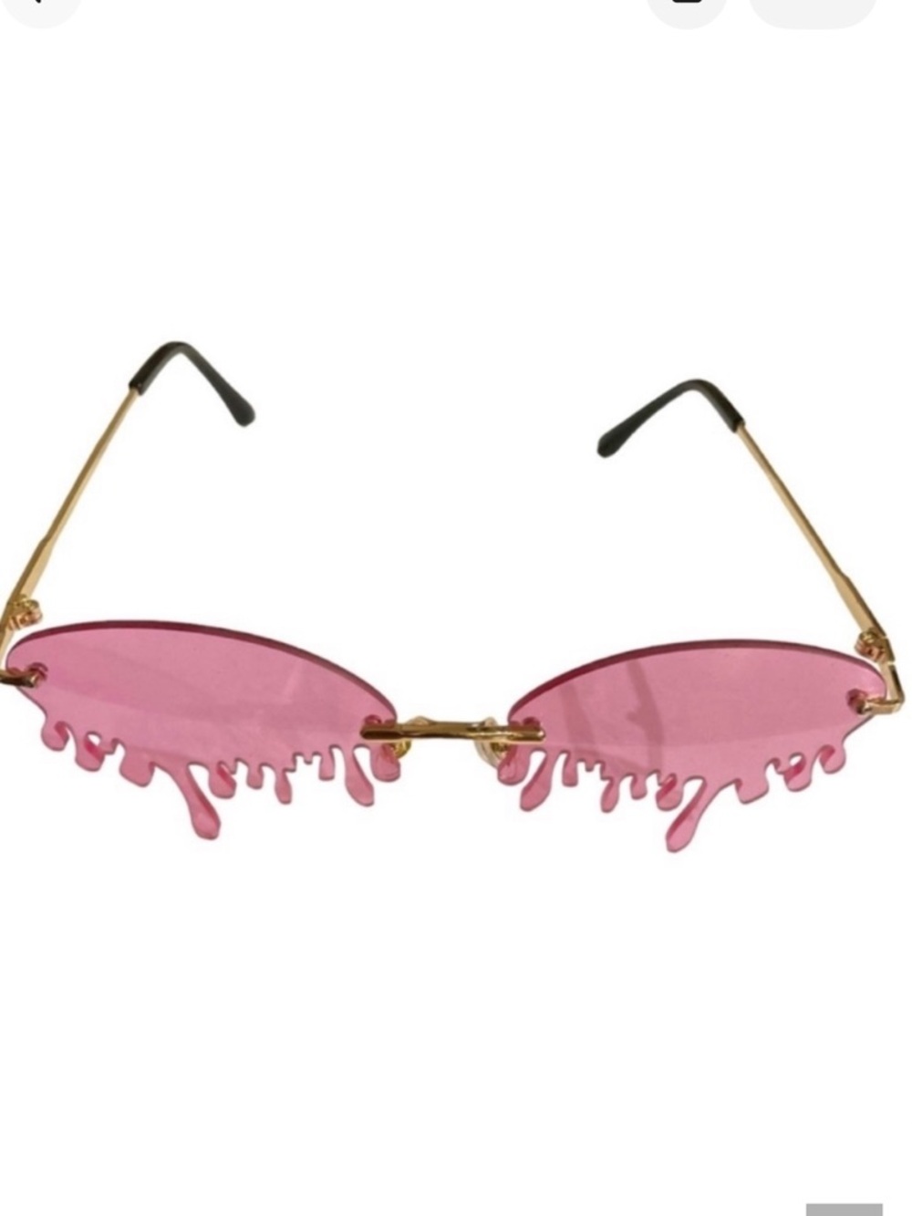 Novelty Drip Dripping Sunglasses Pink Rave acrylic polycarbonate oval cutout